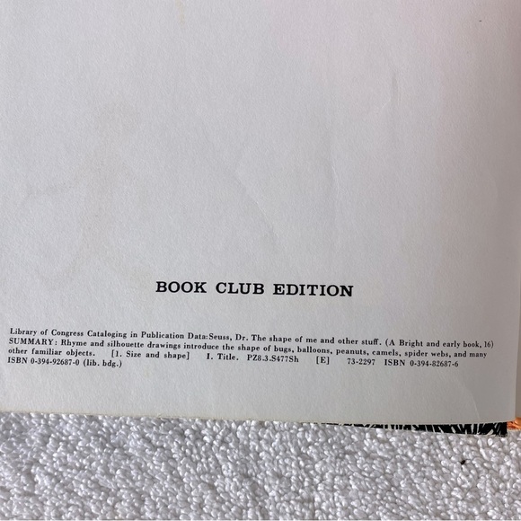 Vintage The Shape of Me and Other Stuff Hardcover Story Book by Dr. Seuss - Picture 5 of 13